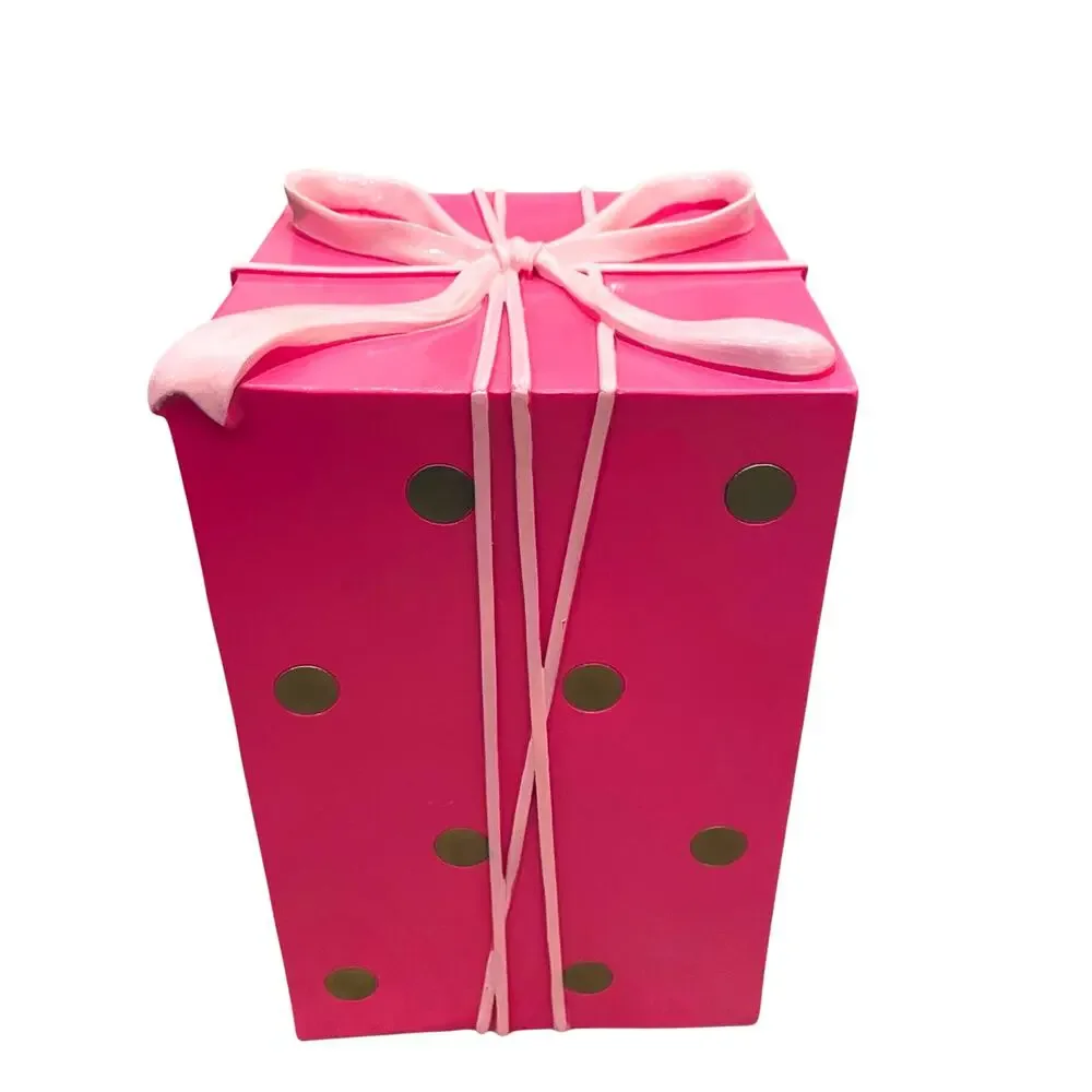 34th & Pine Pink Gold Polka Dot Christmas Present Bow Outdoor Holiday Decor New